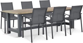 Tuinset 6 personen 260 cm Aluminium Grijs Lifestyle Garden Furniture Timo/San