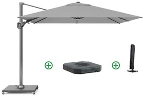 Zweefparasol  2.7x2.7m T2 (incl. voet + hoes) light grey Grijs-antraciet Platinum Voyager