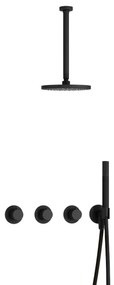 Hotbath Cobber X IBSX70 inbouwdouche met 30cm plafondbuis zwart mat