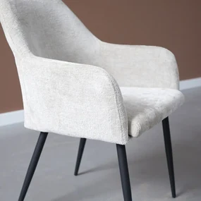Beige Eetkamerstoel Met Armleuningen