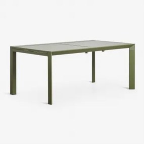 Rectangulaire Uitschuifbare Aluminium Tuintafel 180-240x100 Cm Starmi Groen – Intens Olijf - Sklum