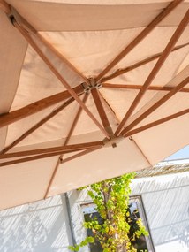 4-Seasons Hacienda zweefparasol 300 x 400 cm. - Woodlook/Sand