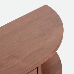 Notenfineer wandtafel, 1 klepdeur, 8 nissen, MADDY