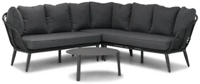 Hoek loungeset 4 personen Wicker Zwart  Coco Coco Leonardo