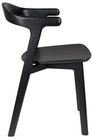 Zuiver Northwood Black Houten Eetkamerstoel Zwart Minimalistisch