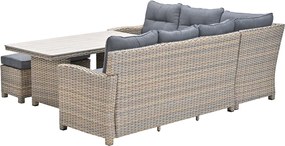 Garden Impressions Alaska lounge dining set 6-delig rechts - vintage willow - light teak vironwood