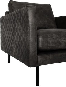 Fauteuil - Daisy - met doorgestikte armleuning - leer Colorado antraciet 01