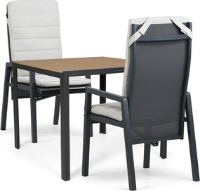 Tuinset 2 personen 909 cm Aluminium Grijs Lifestyle Garden Furniture Vivaro/Creta