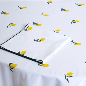 Rond tafelkleed met opdruk, katoen, LEMON