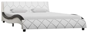 vidaXL Bedframe kunstleer wit en zwart 140x200 cm