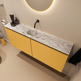 Mondiaz Ture DLux toiletmeubel 120cm ocher met wastafel glace midden zonder kraangat