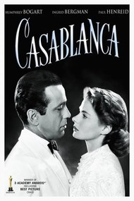 Kunstreproductie Casablanca (Vintage Cinema / Retro Theatre Poster), (26.7 x 40 cm)