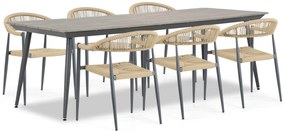 Tuinset 6 personen 240 cm Aluminium/Rope Taupe De Laan Projects