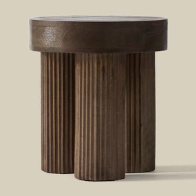 Ronde Bijzettafel Donkerbruin Hout - 45 X 45cm.