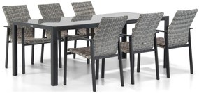 Tuinset 6 personen 210 cm Wicker Grijs Lifestyle Garden Furniture Upton/Mondello