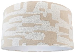Stoffen lampenkap wit met beige gestreept 50/50/25 Modern Scandinavisch cilinder / rond rond