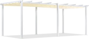 Barbados terraspergola 3x6 m Garden Point wit en beige