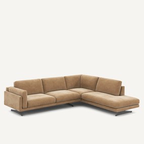 Hoekbank van stonewashed fluweel, CÉSAR