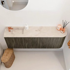 Mondiaz Joya DLux 110cm toiletmeubel ronding rechts shadow met wastafel faye links 1 kraangat frappe