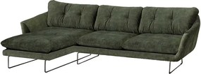 Hoekbank - Kuddar - links - velours Adore Hunter groen 156