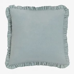 Vierkant Kussen 40x40 Cm Van Arassu-katoen Licht Blauw Grijs - Sklum