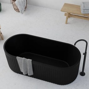 Ideavit ARCHTEC-BLK Vrijstaand Bad - 170x75x60cm - Rock Texture - overloopgat - klikwaste - met verstelbare poten - zwart 290372