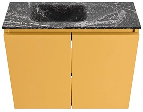 Mondiaz Ture DLux toiletmeubel 60cm ocher met wastafel lava links met kraangat