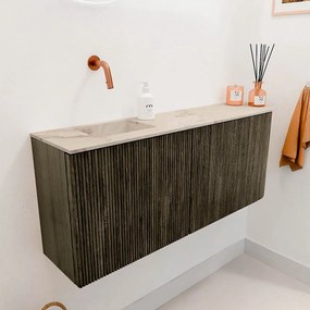 Mondiaz Joya DLux 100cm toiletmeubel ronding rechts shadow met wastafel faye links zonder kraangat frappe