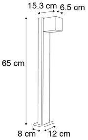 Industriële staande buitenlamp antraciet 65 cm IP44 - Baleno Landelijk / Rustiek, Modern GU10 IP44 Buitenverlichting