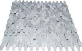 Zelfklevende Mozaïektegels Metaal | Picket 3D Zilver | 31×30 cm | Keuken, Bad &amp; WC