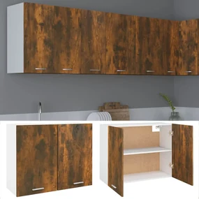 vidaXL Wandkast hangend 80x31x60 cm bewerkt hout gerookt eikenkleurig