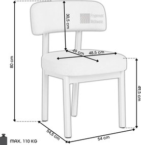 Mazzoni TORAY Beige (stof Apia 453)/eiken naturel onderstel - GESTOFFEERDE EETKAMERSTOEL VOOR KEUKEN/EETKAMER