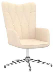 vidaXL Relaxstoel stof crèmekleurig