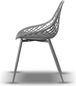 LUGO stoel grijs - modern, opengewerkt, voor keuken / tuin / café