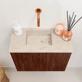 Mondiaz Joya DLux 50cm toiletmeubel ruby met wastafel faye links zonder kraangat frappe