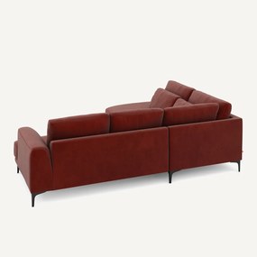 Rechtse hoekbank met leuning in fluweel, Marsile