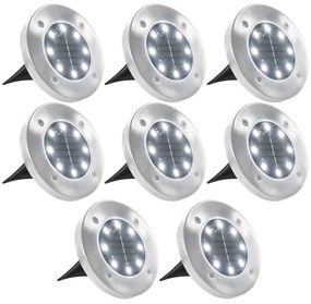 vidaXL Solargrondlampen 8 st LED-lichten wit