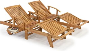 Set van twee houten ligbedden Costa Rica Garden Point