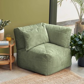 Noa Modulair Hoekelement Corduroy - Saliegroen