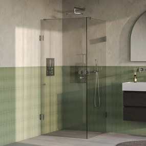 Brauer Void Carving profielloze douchecabine 80x80cm RVS geborsteld PVD