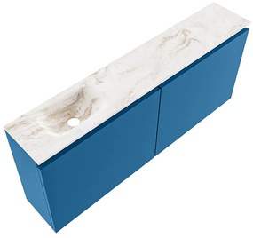 Mondiaz Ture DLux toiletmeubel 120cm jeans met wastafel frappe links zonder kraangat