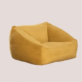 Poef Fauteuil In Corduroy (110 Cm) Thiago Mosterd - Sklum