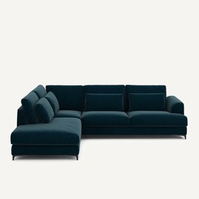 Omvormbare hoekbank links, fluweel, Marsile