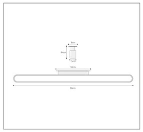 Lucide Madelon spiegellamp 90cm 18W zwart