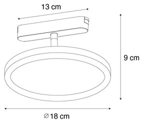 Moderne Spot / Opbouwspot / Plafondspot zwart voor railsysteem 1-fase incl. LED - Magnetic Puk Modern rond Binnenverlichting Lamp