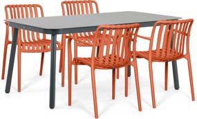 Tuinset 4 personen 160 cm Kunststof Oranje Domani Furniture Alba/Tavano