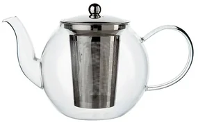 Theepot met theezeefje, bol, glas, 1,2 l