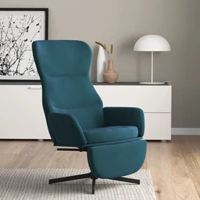 vidaXL Relaxstoel met voetensteun fluweel blauw