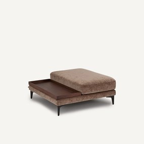 Voetensteun met dienblad, fluweelmix, MODERNISTE, ontwerp Emmanuel Gallina