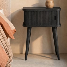 Zuiver Barbier Black Zwart Retro Nachtkastje - 45x45x59cm.
